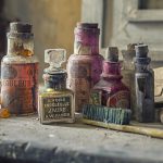 Photographies de fioles de couleurs
