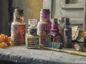 Photographies de fioles de couleurs