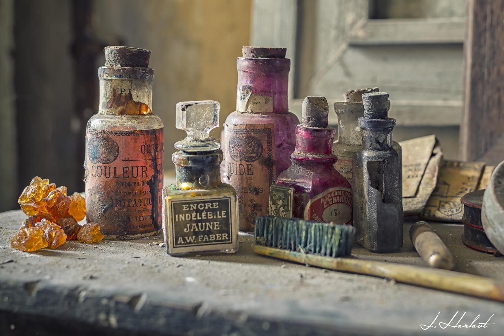 Photographies de fioles de couleurs